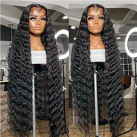 Perruques de cheveux humains bruts vietnamiens et indiens, cuticules alignées, ondulation Water Wave, avec dentelle frontale HD