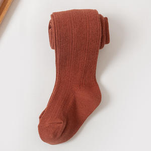 Collants Basiques Multicolores Couleur Unie pour Enfants et Bébés en Coton Peigné à Rayures - Product Image 6