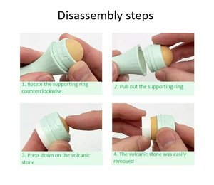 Rodillo de piedra que absorbe el aceite facial, <span class=keywords><strong>lava</strong></span> volcánica de doble punta de plástico - Product Image 5