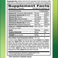 Capsules du complexe de vitamine B LIFEWORTH comprenant de l'acide folique et des vitamines B à spectre complet pour la santé immunitaire du cerveau