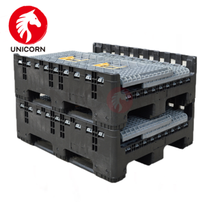 Plastic virgin HDPE Industry Pallet Box Foldable warehouse storage Box
