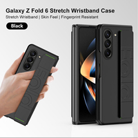 Casing Ponsel Anti Benturan Pelindung Jatuh Gaya Jalanan dengan Tali Pergelangan Tangan untuk Samsung Galaxy Z Fold 3/4/5/6/7