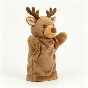 Marioneta de Mano de Gato de Peluche para Niños, Juguete de Peluche Suave de Algodón PP Gris con Malla Bordada, Accesorio para Cumpleaños - Product Image 4