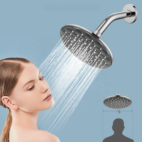 Douche à main 3D effet pluie avec haute pression et économie d'eau, fixation murale, finition chromée