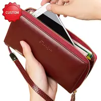 المال جلد Wristlets محافظ للسيدات الأزياء الإناث الهاتف المحمول المحافظ 2021 حقيبة المال جديد Carteras دي موهير محفظة المرأة