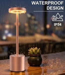 Lampe de table moderne rechargeable par USB avec batterie Li, corps en fer sans fil, intensité variable en continu, couleur/luminosité réglables pour la décoration de chambre/bureau - Product Image 3