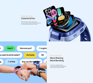 Mibro P6キッズウォッチフォン<span class=keywords><strong>Android</strong></span>スクエアTFTディスプレイAI音声アシスタントSOSボタンビデオ通話ポジショニング目覚まし時計シリコン - Product Image 3