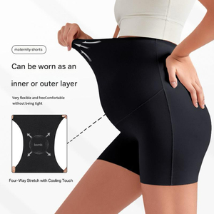 Shorts de <span class=keywords><strong>maternité</strong></span> pour femmes, culottes de grossesse à porter par-dessus le ventre, pour l'entraînement, le yoga, l'été, la course à pied - Product Image 2