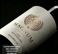 Étiquettes personnalisées pour bouteilles de vin rouge, whisky et vodka – Autocollants avant et arrière avec logo, art, texte, papier texturé, dorure à chaud, papier coton, impression UV