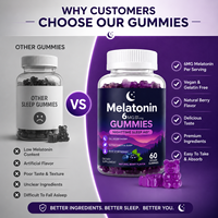 Gummies de Mélatonine 6mg en Gros OEM, 60 Unités Végétaliennes, Aide Naturelle au Sommeil aux Baies, Complément pour le Sommeil Nocturne