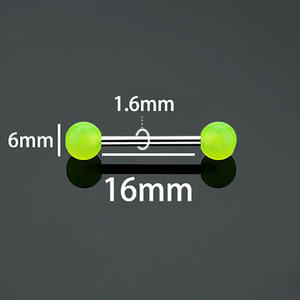 Yicai נירוסטה + צבע ממתק אקרילי צבע לשון לילה פירסינג טבעות פירסינג קלאסי - Product Image 4