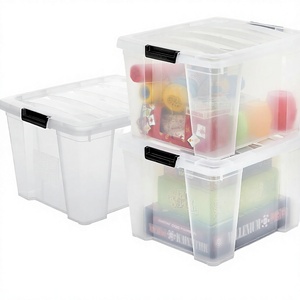 กล่องเก็บของพลาสติกแบบหนา 35 ลิตร หลายสี ฝาปิดแบบซ้อนได้ ปลอดสาร BPA ผลิตจากพลาสติก PP เกรดพรีเมียม พร้อมคลิปล็อคและหูหิ้ว สำหรับห้องนอน มีล้อเลื่อน - Product Image 1