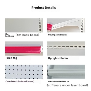 Présentoir <span class=keywords><strong>de</strong></span> supermarché autoportant multi-niveaux avec panneau perforé pour cosmétiques, papeterie, snacks et échantillons <span class=keywords><strong>de</strong></span> produits - Product Image 4