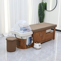 Fauteuil-lit professionnel de lavage et spa pour salon de coiffure avec réservoir d'eau et massage des pieds pour pédicure, idéal pour les salons de coiffure et de massage par Luxmars