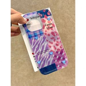 เคสโทรศัพท์วินเทจ INS สีม่วงและชมพูแบบต่อผ้าลายตารางหมากรุกสองชั้น ดีไซน์เก๋ไก๋สำหรับ iPhone 16 15 14 13 Pro Max ฝาหลังป้องกันโทรศัพท์ - Product Image 6