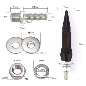 Tornillos para matrícula, rosca M6, 25x26mm, aleación de aluminio, universales para todos los modelos de coches, piezas de modificación exterior - Product Image 2