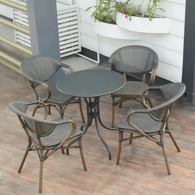Outdoor Furniture and Patio Outdoor Modern Aluminum Metal Garden chair Yard Rattan Chair Garden Aluminum Fabric Material Chairs