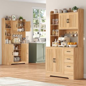 <span class=keywords><strong>Buffet</strong></span> <span class=keywords><strong>de</strong></span> cuisine moderne en MDF écologique avec station <span class=keywords><strong>de</strong></span> charge, étagères ouvertes et portes cannelées pour <span class=keywords><strong>salle</strong></span> à <span class=keywords><strong>manger</strong></span> et cuisine - Product Image 2