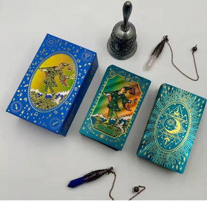 YY nuevo tarot Hanshin Blue Moon Back Smith plástico impermeable lámina oro 78 cartas caja color - Product Image 6
