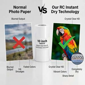 Rouleau d'échantillons de papier photo RC brillant haute qualité, imperméable, séchage instantané, 240g 260g, 5 6 8 10 12 pouces, pour Epson <span class=keywords><strong>Canon</strong></span> HP - Vente en gros - Product Image 4