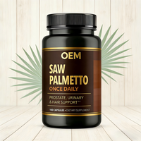 Complément de Palmier Nain (Saw Palmetto) Marque Blanche OEM - Soutien à la Santé de la Prostate, Bloqueur de DHT et Prévention de la Chute de Cheveux, Sans Gluten, Sans OGM
