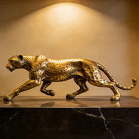 Statue de taureau, d'ours, de guépard, de léopard en métal, laiton, bronze noir, grandeur nature, personnalisée, pour extérieur, jardin, centre commercial, à vendre