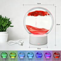 Lampe de chevet LED RGB en fibre de verre, alimentée par USB, à intensité variable, effet sable mouvant 3D moderne, lampe sur pied avec commande tactile pour salon