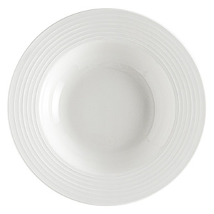 Piatto Fondo Bianco con Strisce in Rilievo per Zuppa, Spaghetti, Insalata, Stile Occidentale, per Ristorante - Product Image 5