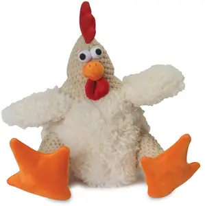 White Fat rooster With Chew plush stuffed pet toys cute stuffed chicken dog toy