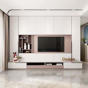 Gabinete Woodentv integrado modular personalizado para sala de estar decoración de pared de TV para toda la casa - Product Image 6