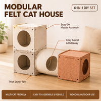 Tunnel pour chat en feutre 6 en 1, nid douillet, cachette sécurisée pour chat, boîte de sécurité confortable, lit pour chat, jouet interactif pour chat, toutes saisons