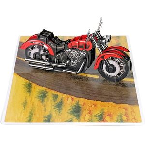 Tarjeta de Cumpleaños Clásica con Diseño de Motocicleta, Tarjeta de Felicitación 3D para Hombres, Tarjeta del Día del Padre para Él, Abuelo, Papá, Manualidades en Papel, Laminación Brillante - Product Image 3