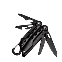 Pince multifonction noire 8-en-1 de qualité supérieure, pince pliante tactique robuste, outil de survie EDC de poche pour le camping et les réparations DIY