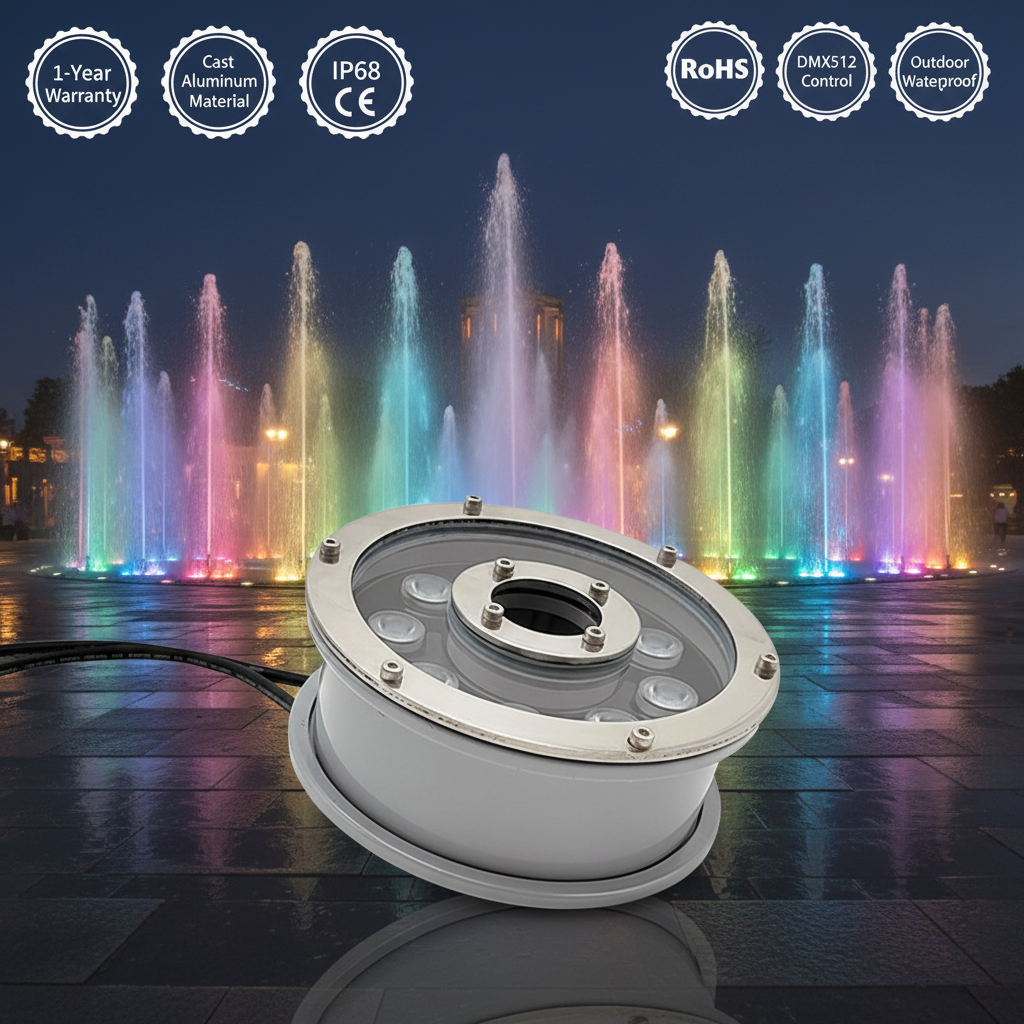 High Brightness IP68 Waterproof Aluminum Drop Outdoor 12-24V RGB Small Fountain Pool Jet Led Underwater Spot Light