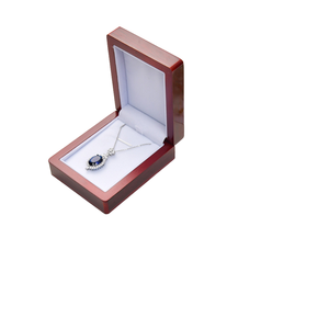 Glossy Red Wood <b>Necklace</b> <b>Box</b> Flip-Top Pendant Jewelry <b>Gift</b> <b>Box</b> with Velvet Lining - Product Image 4