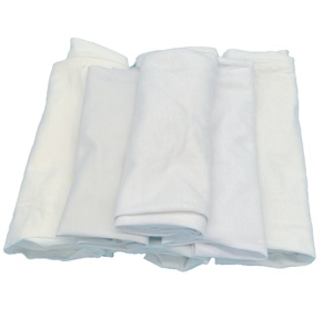 Traperos Industrial <strong>Used</strong> T <strong>Shirt</strong> Scraps 10LB 50LB Oil and Grease Absrobency Premium <strong>White</strong> T-<strong>shirt</strong> Rags - 10 lb Box - Product Image 4
