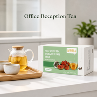 Thé blanc vieilli à marque privée, faible MOQ, avec goji, datte rouge et reishi, tisane naturelle, 30 sachets, formule personnalisée, directement de l'usine