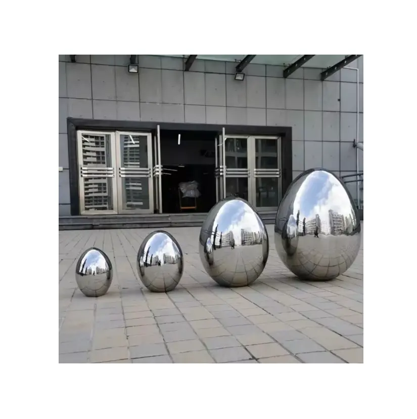 Stainless Steel Metal Mirror Egg Ball Oval Ball Hotel Outdoor Garden Square Home Company Decorative Sculpture Ornaments