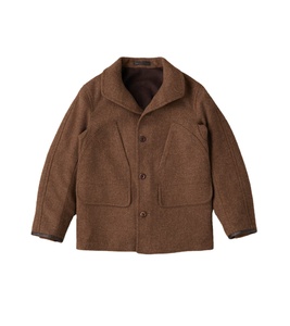 Veste de chasse française OEM <span class=keywords><strong>Nutmeg</strong></span> Sonsie en tweed Melton Twill Saharan, veste en fausse laine marron pour hommes - Product Image 1