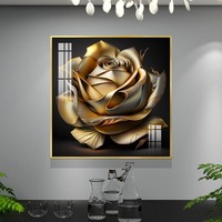 Vente en gros Peinture d'art mural encadrée Peinture de décoration moderne de luxe Peinture design en porcelaine cristal
