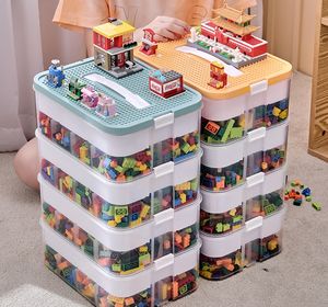 Organizador de Almacenamiento de Plástico - Contenedores Apilables con Tapas para Juguetes de Niños - Caja de Almacenamiento Ajustable para Bloques de Construcción - Product Image 3
