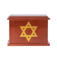 Urna Funeraria Star David China; Ataúd de Madera Maciza Semimanual Estilo Mediterráneo para Comercio Electrónico Transfronterizo