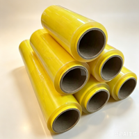 Rouleau de film alimentaire en PVC transparent brillant avec logo personnalisé imprimé, 300 m, film étirable de qualité alimentaire pour la pâtisserie, film souple et frais à prix abordable