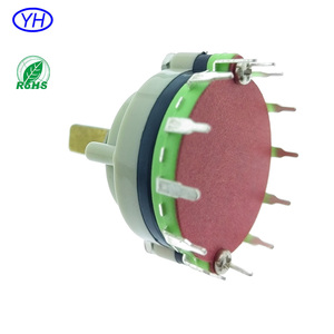 สวิตช์โรตารี่แบบกำหนดเอง ODM แกนกลม แนวตั้ง 1 ขั้ว 2 ขั้ว 12 ตำแหน่ง MBB 32 มม. สวิตช์โรตารี่แบบติด PCB 12 ตำแหน่ง พร้อมขาสำหรับติดตั้ง - Product Image 5