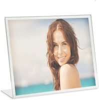Vente en gros en usine présentoir en acrylique transparent incliné support de cadre d'affichage de table en acrylique support de signe en acrylique pour restaurant