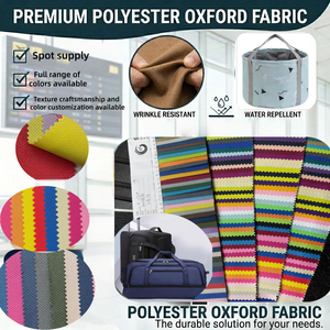 Tissu Oxford 600D 100% Polyester enduit de PVC, résistant à l'abrasion, pour sacs de voyage, tentes, sacs à main, couleur personnalisée, en stock, direct usine - Product Image 1