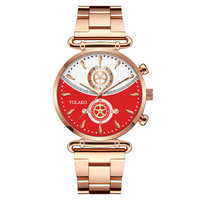 Montre Femme YOLAKO Y0439 à Bracelet Acrylique, Quartz, Patchwork Deux Yeux, Tendance et Écologique, Meilleure Vente pour le Commerce International