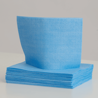 Paños de tela no tejida Spunlace de 10 mallas con orificios redondos, teñidos por completo, con código de color