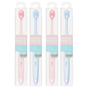 Haoniu Soft Bristle Toothbrush 90 Degree Elastic Head For <b>Gum</b> Care Manual Cleaning Blue And Pink - Product Image 5