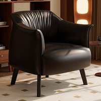 Fauteuil de loisirs ergonomique et durable pour une personne, style rétro, en cuir haut de gamme, pour la maison, la chambre, le salon, la réception d'hôtel